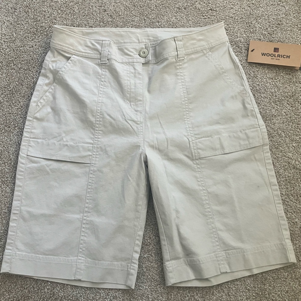 Woolrich Women’ Stone Fairwoods Cotton Bermuda‎ Short Shorts Size 8 NWT